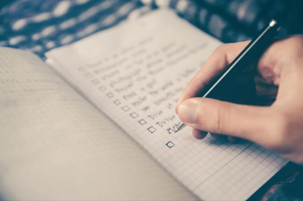 hand writing notebook